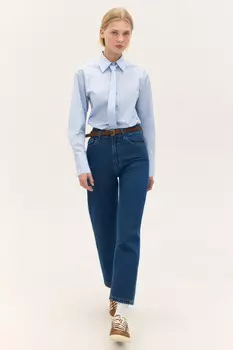 Джинсы mom укороченные с высокой посадкой