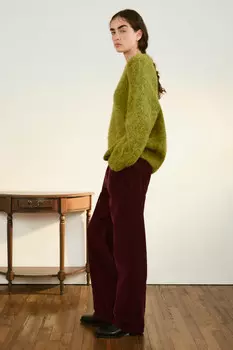 Джинсы прямые с вельветовой фактурой