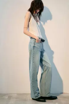 Джинсы прямые с высокой посадкой