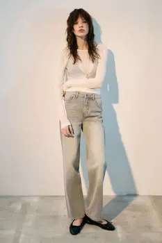 Джинсы прямые с высокой посадкой