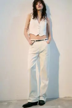 Джинсы прямые с высокой посадкой