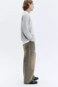 Джинсы прямые со стиркой bleach wash