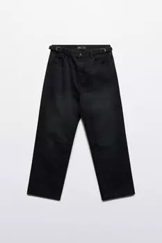 Джинсы прямые со вшитым ремешком