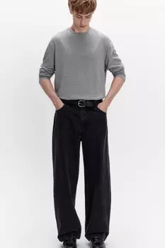 Джинсы широкие базовые со средней посадкой