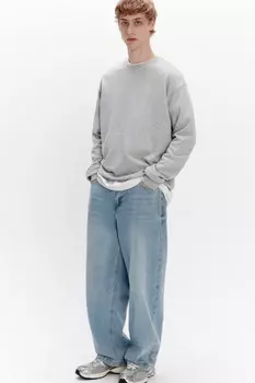 Джинсы широкие базовые со средней посадкой