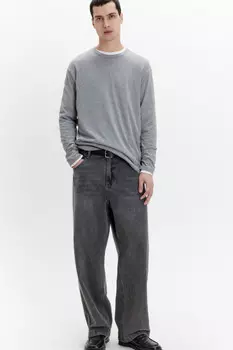 Джинсы широкие базовые со средней посадкой