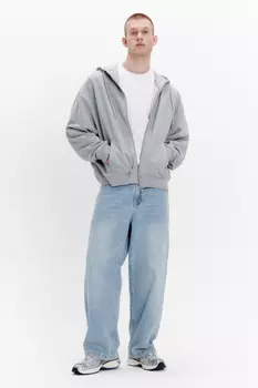 Джинсы широкие базовые со средней посадкой