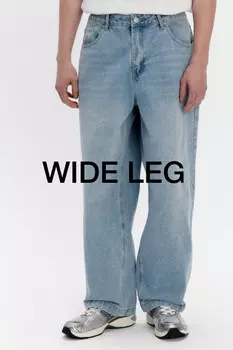 Джинсы широкие базовые со средней посадкой