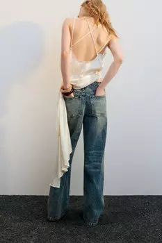 Джинсы широкие с тинтованным окрашиванием