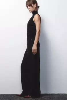 Джинсы широкие с высокой посадкой