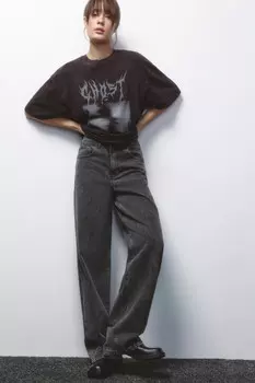 Джинсы широкие с высокой посадкой