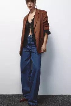 Джинсы широкие с высокой посадкой