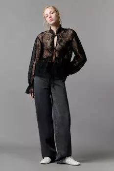 Джинсы широкие с высокой посадкой