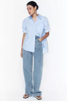 Джинсы широкие с высокой посадкой