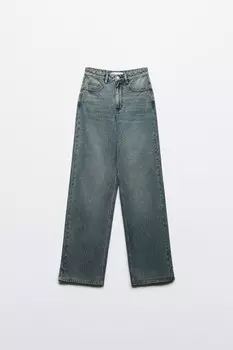 Джинсы широкие с высокой посадкой