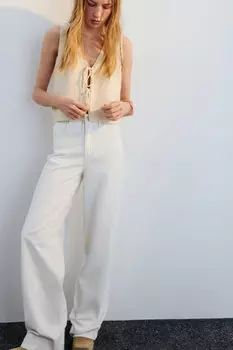 Джинсы широкие с высокой посадкой