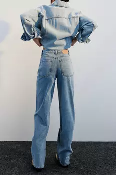 Джинсы широкие с высокой посадкой