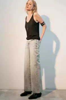 Джинсы широкие с высокой посадкой