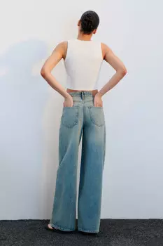 Джинсы широкие с высокой посадкой