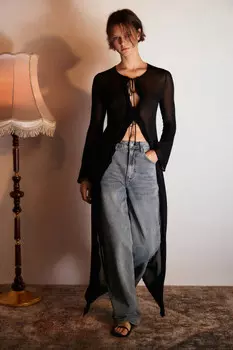 Джинсы широкие с высокой посадкой