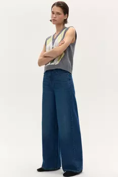 Джинсы широкие с высокой посадкой