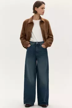 Джинсы широкие с высокой посадкой