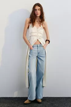 Джинсы широкие со средней посадкой