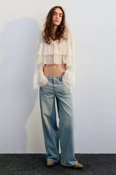 Джинсы широкие со средней посадкой