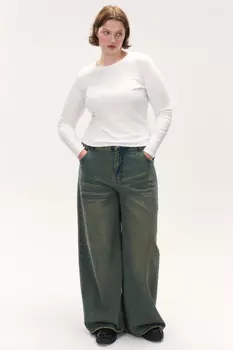 Джинсы широкие со средней посадкой