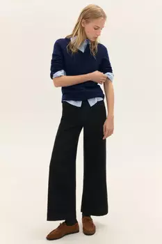 Джинсы широкие укороченные