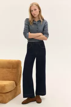 Джинсы широкие укороченные