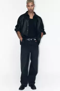 Джинсы skater fit широкие со стиркой