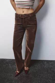 Джинсы straight fit с флоковым покрытием