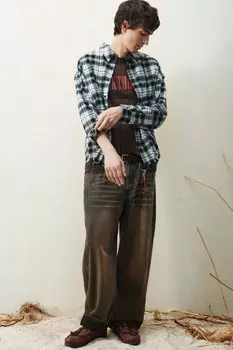 Джинсы вареные с декоративными швами