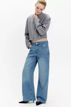 Джинсы wide leg широкие с низкой посадкой