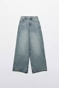 Джинсы wide leg широкие с высокой посадкой