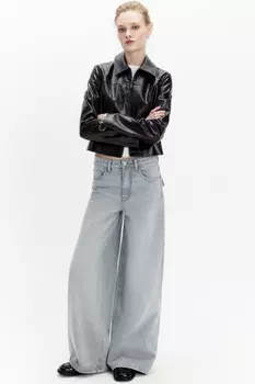 Джинсы wide leg широкие с высокой посадкой