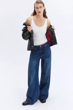 Джинсы wide leg широкие со средней посадкой