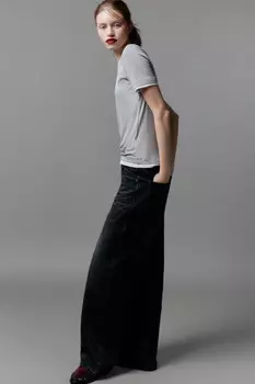 Джинсы wide leg широкие со средней посадкой