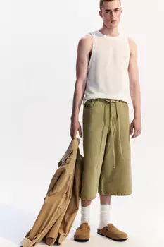 Джортсы из цветного денима со шнурком в поясе