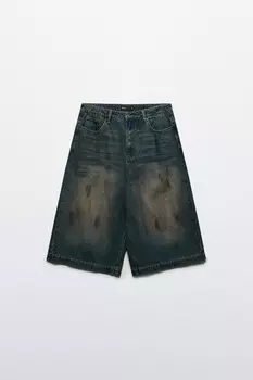Джортсы широкие с эффектом dirty denim