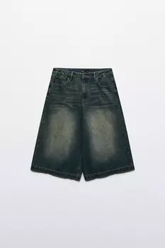 Джортсы широкие с эффектом dirty denim
