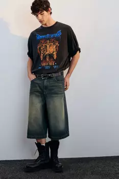 Джортсы широкие с эффектом dirty denim