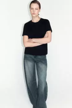 Футболка базовая с подвернутыми рукавами