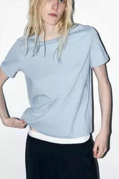 Футболка базовая с подвернутыми рукавами