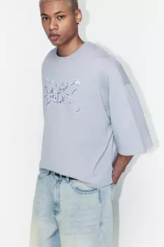Футболка boxy fit хлопковая с принтом