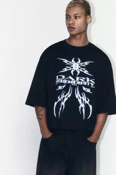 Футболка boxy fit хлопковая с принтом