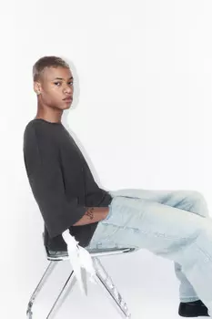 Футболка boxy fit хлопковая с вареным эффектом