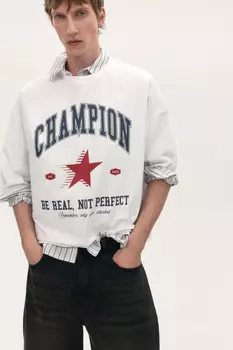 Футболка boxy fit с принтом