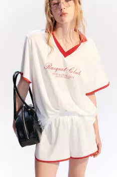 Футболка-джерси атласная с принтом